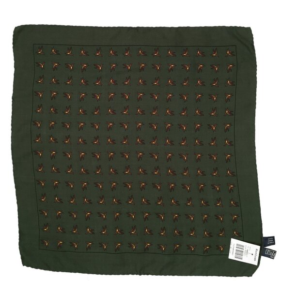 NEW VINTAGE 2004 Ralph Lauren Wool & Silk Pocket Square! Ducks Italy - Picture 1 of 2